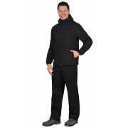 Куртка " Азов" с капюшоном черный софтшелл пл 350 г/кв.м