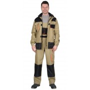 Костюм " МАНХЕТТЕН" куртка дл. п/к песочный с оранж. и черным тк. стрейч пл. 250г/кв.м
