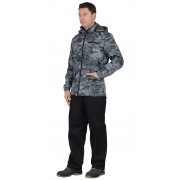 Куртка " Вектор" удл.(тк.Дюспо+флис) серый Милитари
