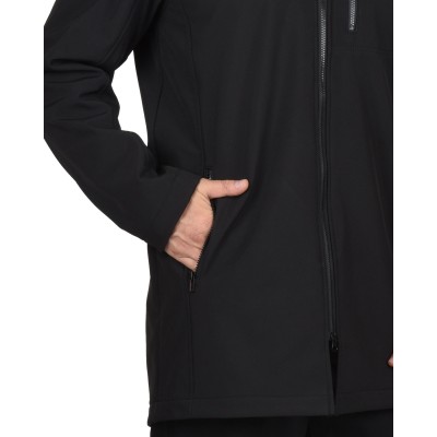 Куртка " Азов" удл. с капюшоном черный софтшелл пл 350 г/кв.м Куртка " Азов" удл. с капюшоном черный софтшелл пл 350 г/кв.м
