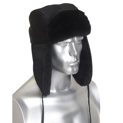 Шапка-ушанка "ЛЮКС" черная (тк. смесовая) Шапка-ушанка "ЛЮКС" черная (тк. смесовая)