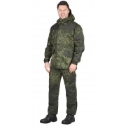 Костюм " Горка" куртка, брюки КМФ Цифра зеленая с отделкой Хаки