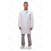 Халат мужской №550 (тк.ТиСи) DoctorBIG, белый/серый (0/34)