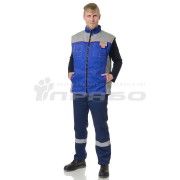 Жилет утепленный Бренд (тк. Смесовая,210) ПРАБО, васильковый/св.серый (Жил201в)
