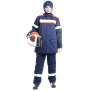 Костюм зимний ДУГА-60k (без подшлемника) (СП08-ЗV), темно-синий/оранжевый