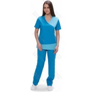 Костюм женский №420 (тк.ТиСи) DoctorBIG, бирюзовый/голубой (5/11/5)