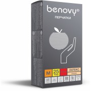 Перчатки BENOVY™ латексные неопудренные особопрочные удлиненные 13гр. (25 пар), синий