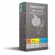 Перчатки BENOVY™ нитриловые 4,4гр. (50 пар), голубой