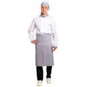 Костюм повара Шеф-2 (тк.ТиСи), белый/черный/принт-клетка