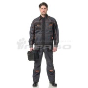 Костюм Бренд 2 (тк.Смесовая,240) п/к ПРАБО, серый/черный/оранжевый (Кос104сч)