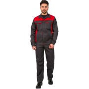Костюм Идеал NEW (тк.Балтекс,210) брюки, т.серый/красный