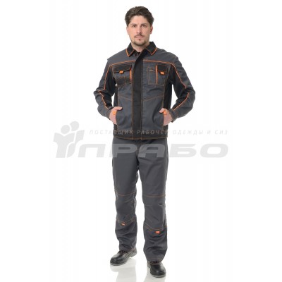 Костюм Бренд 1 (тк.Смесовая,240) брюки ПРАБО, т.серый/черный (Кос105сч) Костюм Бренд 1 (тк.Смесовая,240) брюки ПРАБО, т.серый/черный (Кос105сч)